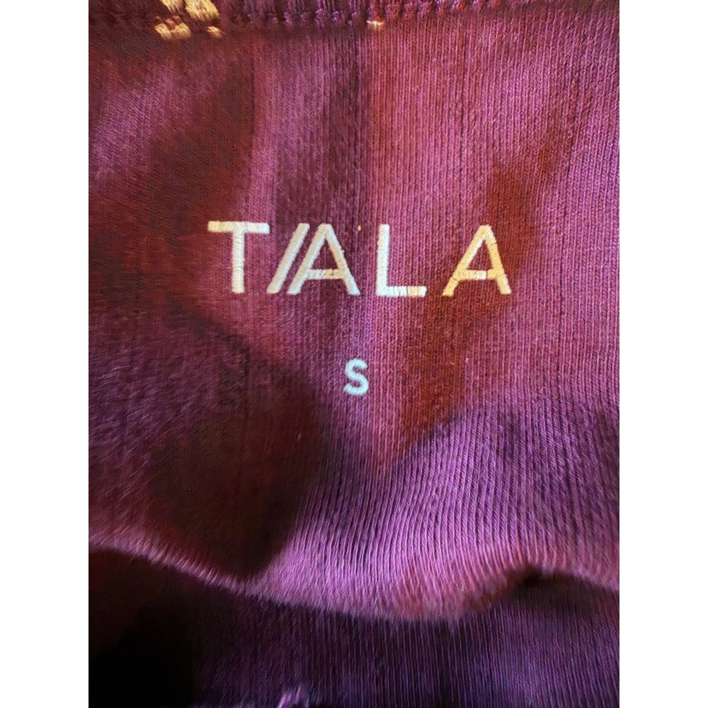 Tala Sleepwear Henley Women Small Port Burgundy Ribbed Lettuce Hem Pajama Top - Picture 9 of 10